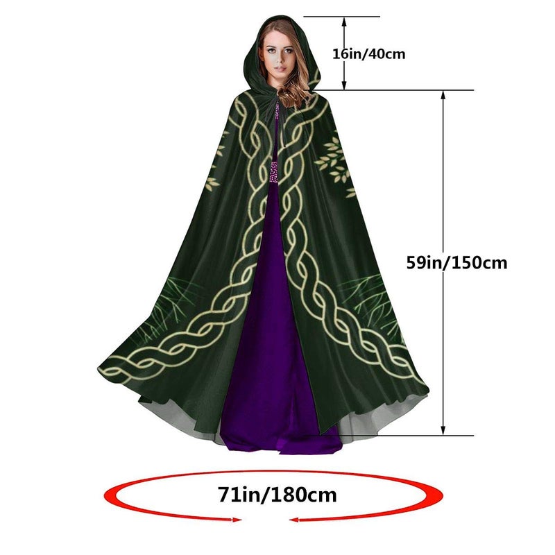 MINIOZE Celtic Ritual Norse Nordic Viking Goddess Wiccan Wicca Halloween Wizard Witch Hooded Robe Cloak Christmas Hoodies Cape Cosplay For Adult Party Favors Supplies Dresses Clothes Gifts Costume - Image 5